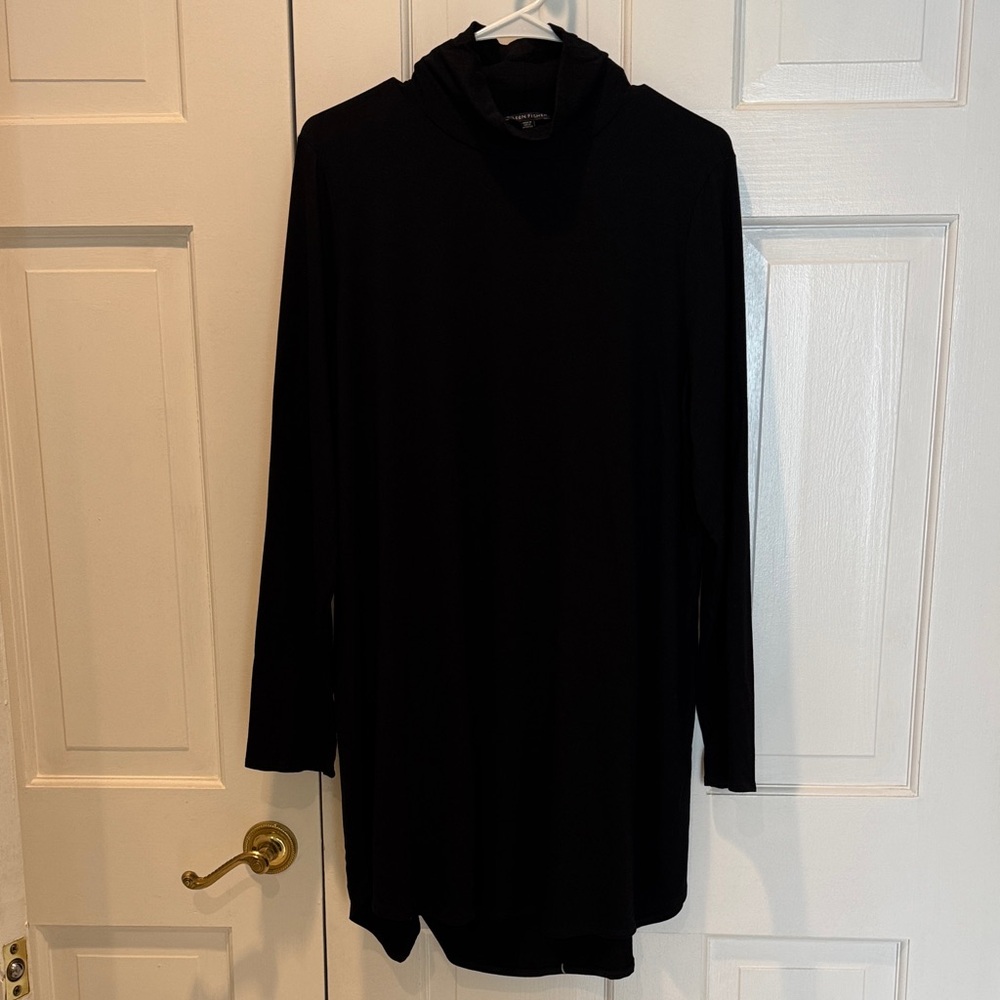 Eileen Fisher Black Tunic Top Lightweight Large